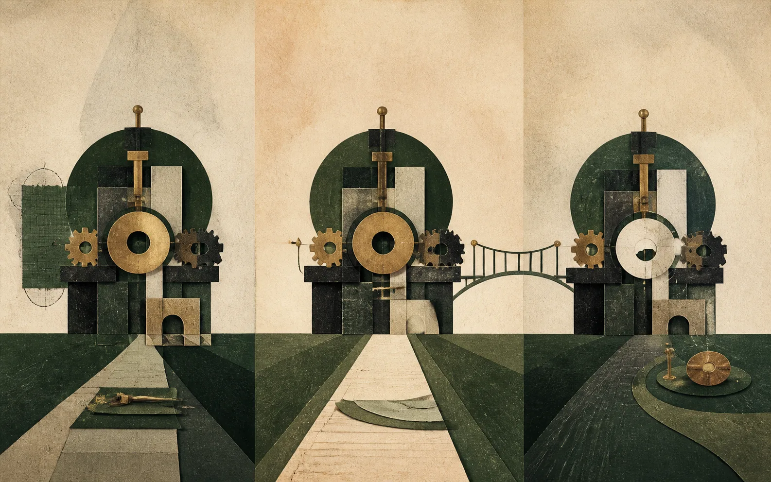 A stylized choice between improving, connecting and replacing systems
