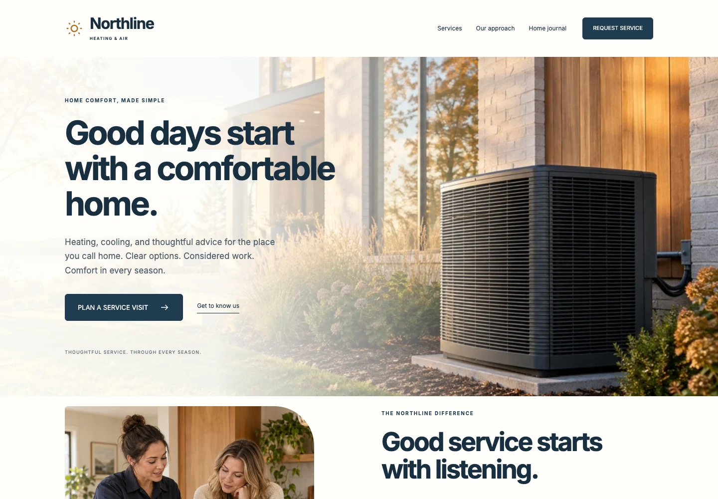 Northline Heating & Air website preview
