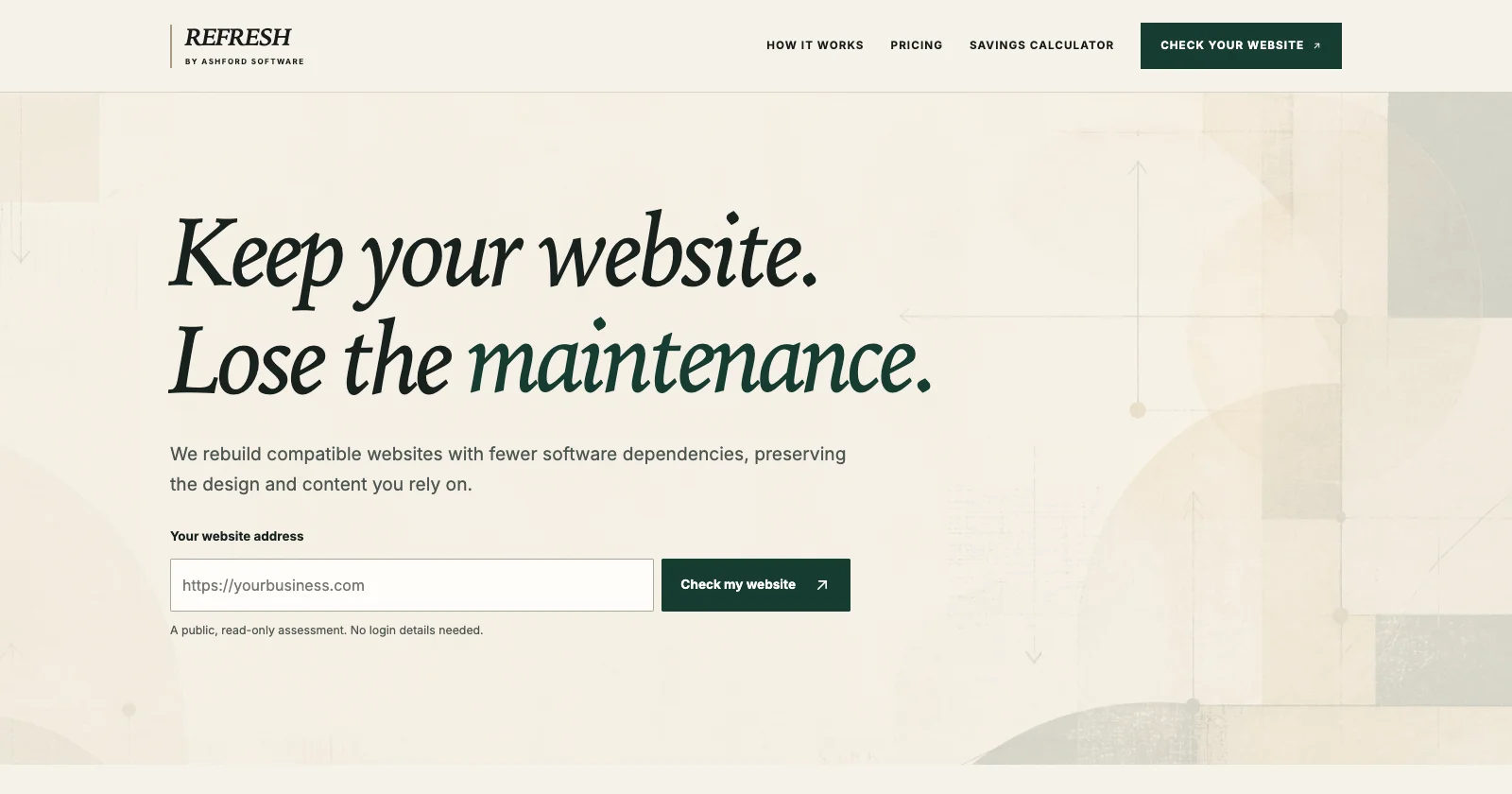 Refresh website introducing website modernization and its public compatibility assessment