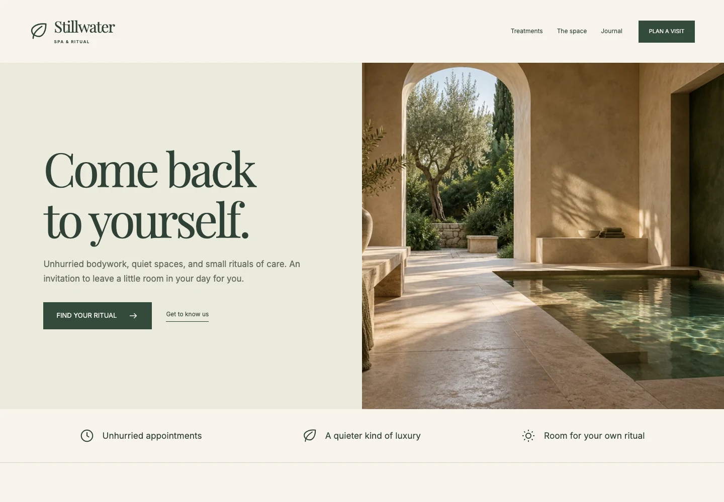 Stillwater Spa & Ritual website preview